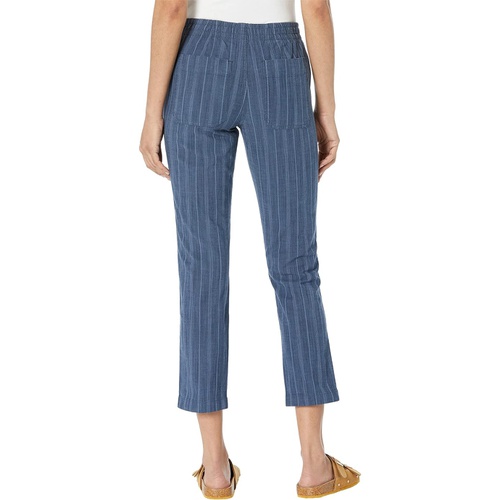  L.L.Bean Lakewashed Chino Pull-On Chambray Stripe Pants Ankle