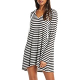 La Blanca Slouchy Hooded Sweater Cover-Up Tunic_BLACK/ WHITE