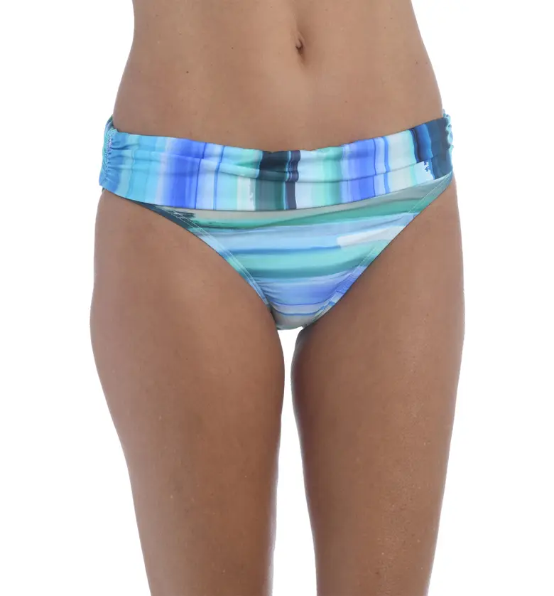 La Blanca Ocean Shirred Banded Hipster Bikini Bottoms_PACIFIC BLUE