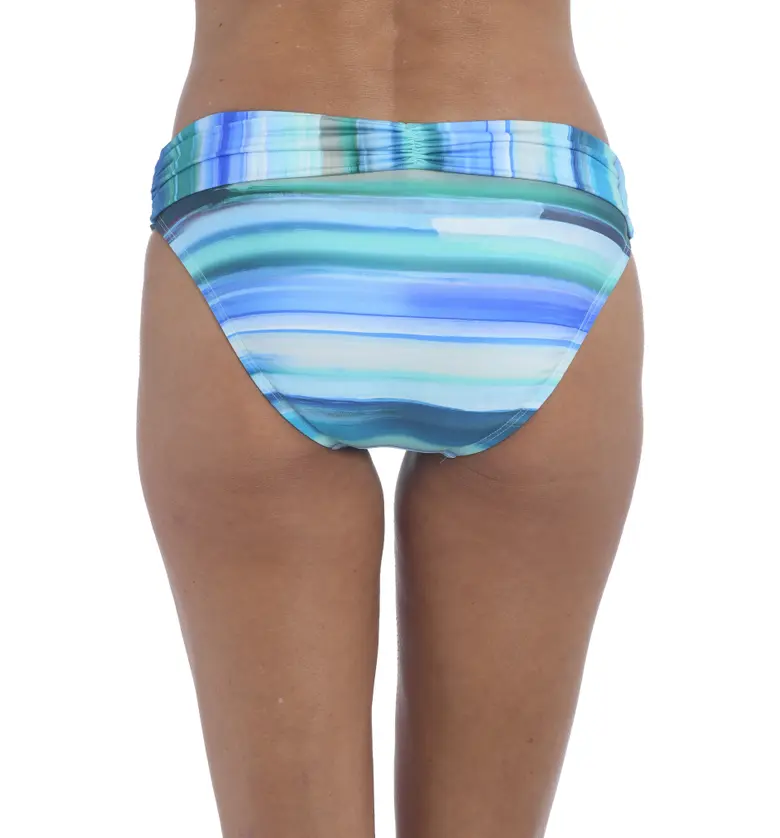  La Blanca Ocean Shirred Banded Hipster Bikini Bottoms_PACIFIC BLUE