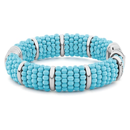  LAGOS Blue Caviar Ceramic Rope Bracelet_SILVER/ BLUE