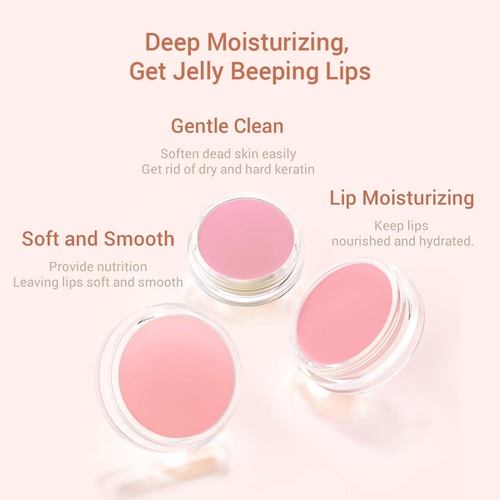  LANBENA Rose Lip Mask Overnight Vegan Lip Balm,Natural Extracts Collagen Lip Mask Skin Care Day and Night Moisturizing Repairing Lips Treatment Mask for Cracked Lips, Dry Lips, Wri