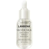 LANBENA Face Skin Silver Silk Collagen Ampoule Serum for Tightening Pores+Repairing Wrinkle Fine Lines+Moisturizing Nourishing+Anti-Aging and Anti-Oxidation (Silver)