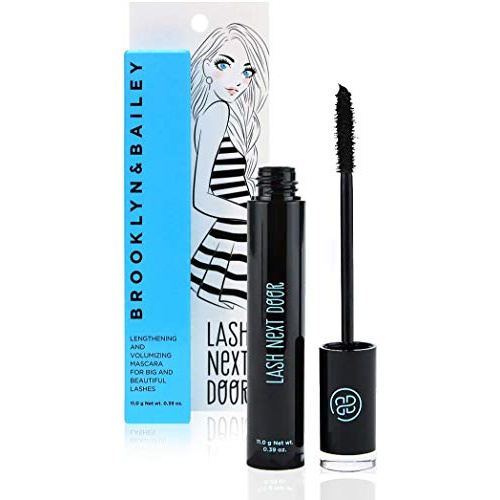  Lash Next Door Waterproof Mascara Black Volume and Length - No Clump Volumizing Mascara for Thickening and Lengthening - Smudge Proof Lashes by Brooklyn and Bailey (1 Pack)