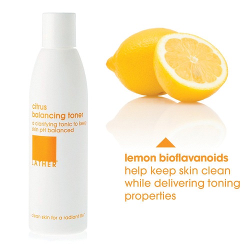  LATHER Citrus Balancing Toner 6 oz  herbal facial toner to keep normal to oily skin in balance