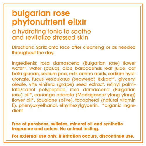  LATHER Bulgarian Rose Phytonutrient Elixir 2 oz - a moisturizing and soothing botanical facial skin toner