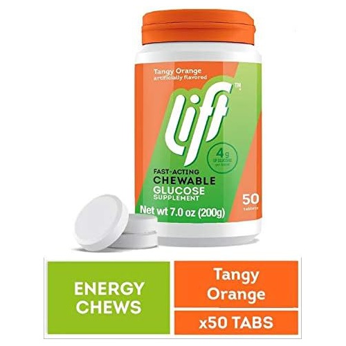  Lift Fast-Acting Glucose Chewable Energy Tablets Blueberry 50 ct Jar (Pack of 6)