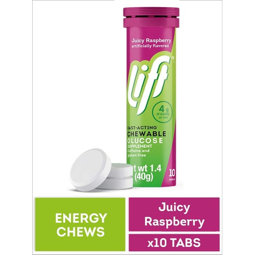  Lift Fast-Acting Glucose Chewable Energy Tablets Blueberry 50 ct Jar (Pack of 6)