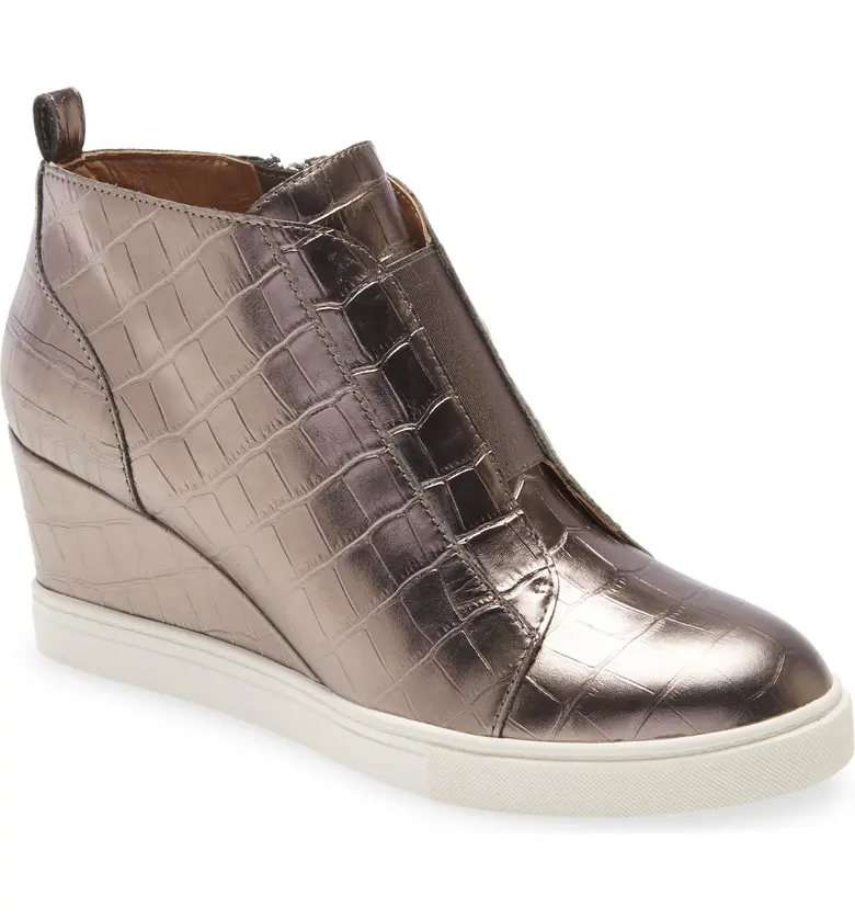 Linea Paolo Felicia III Wedge Sneaker_PEWTER CROCODILE PRINT LEATHER