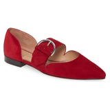 Linea Paolo Dean Pointy Toe Flat_RED SUEDE