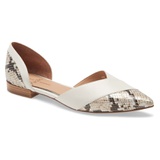 Linea Paolo Dax dOrsay Flat_WHITE/ SNAKE PRINT LEATHER