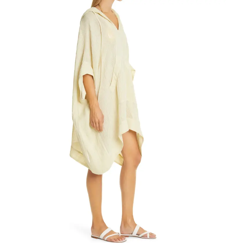  Lisa Marie Fernandez Linen Blend Hooded Cover-Up Poncho_CREAM CHIOS GAUZE