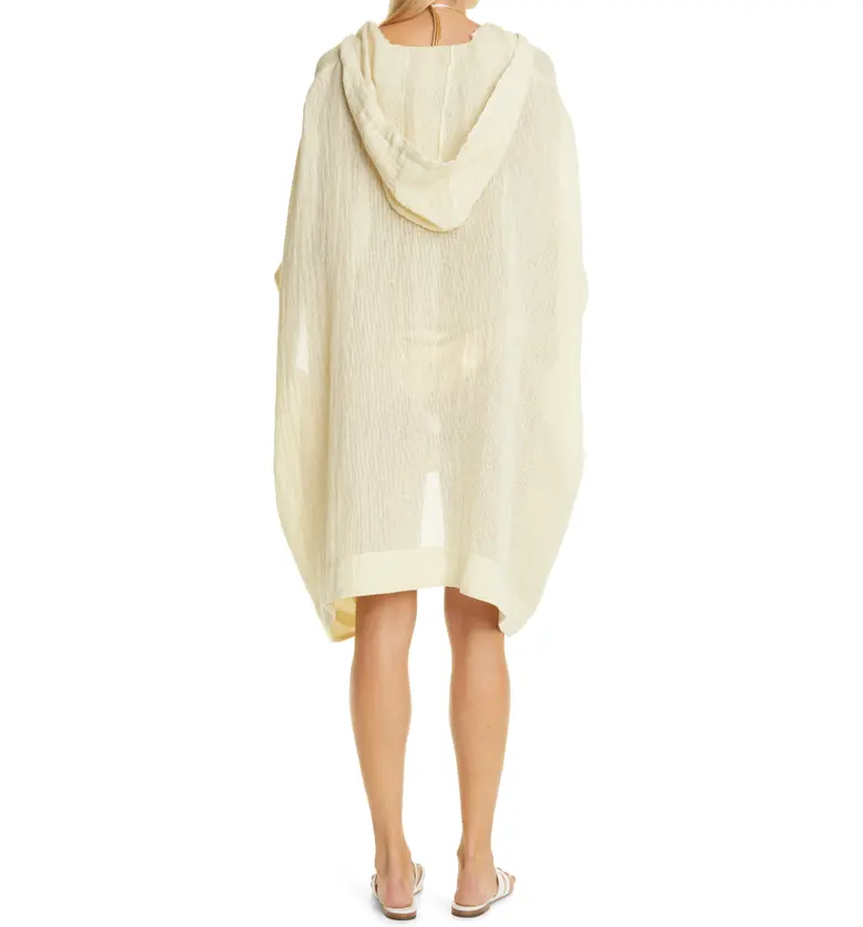  Lisa Marie Fernandez Linen Blend Hooded Cover-Up Poncho_CREAM CHIOS GAUZE