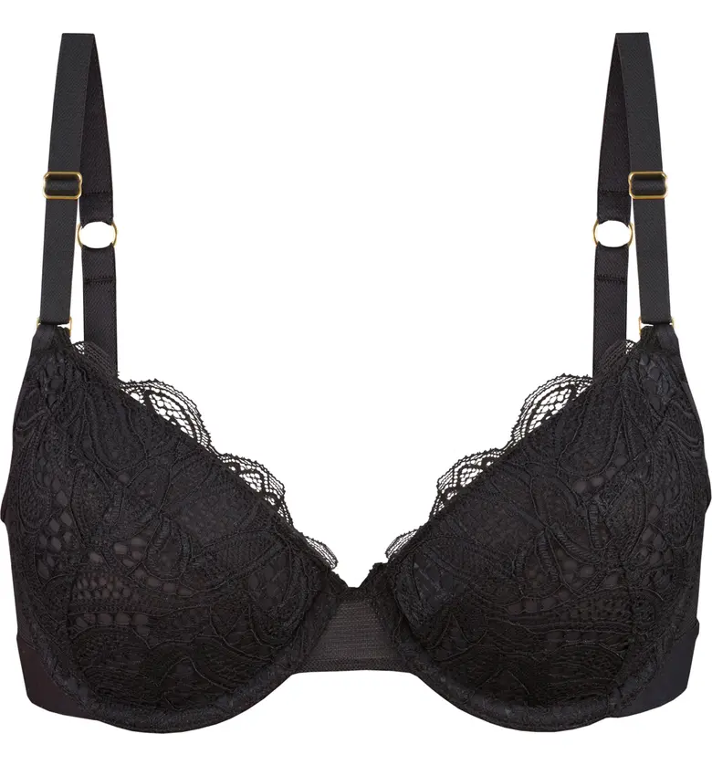  LIVELY The Lace T-Shirt Underwire Bra_JET BLACK