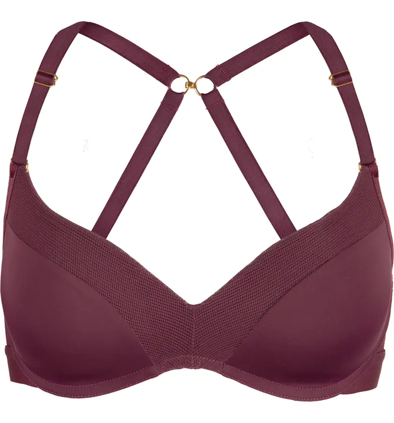 LIVELY The No-Wire Push Up Bra_PLUM