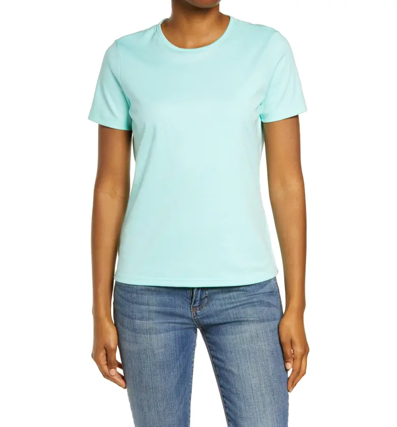 LLBEAN L.L.Bean Womens Short Sleeve T-Shirt_BEACH GLASS