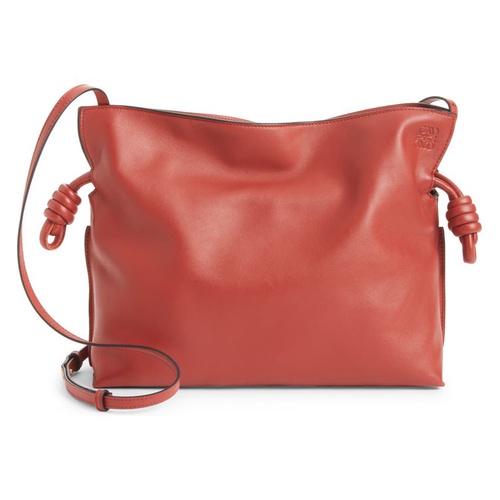 로에베 Loewe Flamenco Leather Clutch_BURNT RED