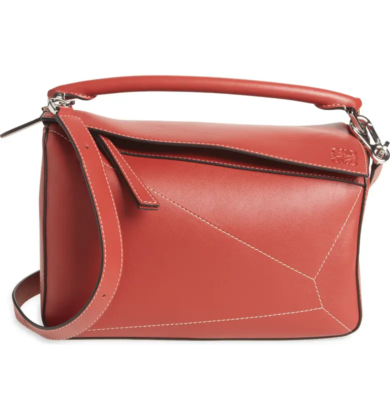 Loewe Puzzle Soft Leather Bag_BURNT RED