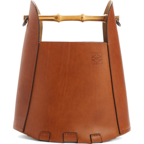 로에베 Loewe Bamboo Handle Leather Bucket Bag_TAN