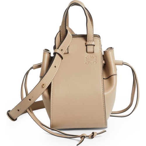 로에베 Loewe Mini Hammock Calfskin Leather Hobo Bag_SAND