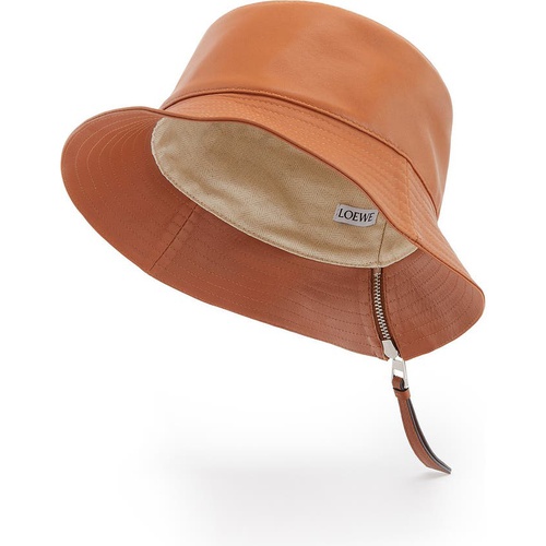 로에베 Loewe Logo Zip Leather Bucket Hat_TAN