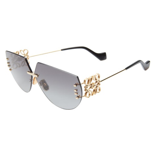 로에베 Loewe 71mm Oversize Rimless Sunglasses_ENDURA GOLD/ SMOKE GRADIENT