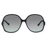 Loewe 61mm Gradient Round Sunglasses_SHINY BLACK/ Gradient SMOKE