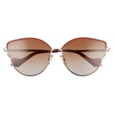 Loewe 60mm Gradient Butterfly Sunglasses_ROSE GOLD/RED LEATHER/BRWN