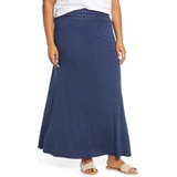 Loveappella Roll Top Maxi Skirt_NAVY/ IVORY