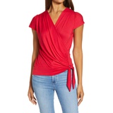 Loveappella Faux Wrap Top_RED