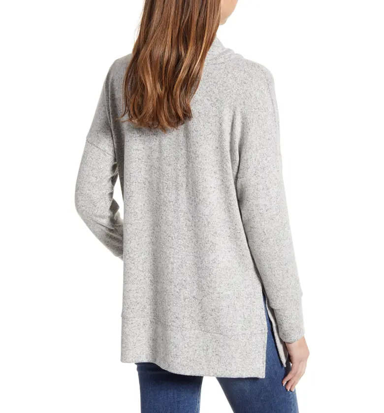  Loveappella Loveapella Cowl Neck Long Sleeve Top_H GRAY