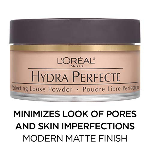  LOreal Paris Hydra Perfecte Perfecting Loose Face Powder, Minimizes Pores & Perfects Skin, Sets Makeup, Long-lasting, with Moisturizers to Nourish & Protect Skin, Translucent, 0.5