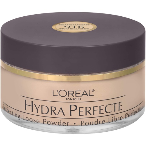  LOreal Paris Hydra Perfecte Perfecting Loose Face Powder, Minimizes Pores & Perfects Skin, Sets Makeup, Long-lasting, with Moisturizers to Nourish & Protect Skin, Translucent, 0.5