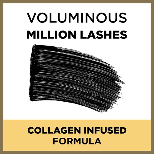  L'Oreal Paris Voluminous Million Lashes Waterproof Mascara, Black, 1 Tube