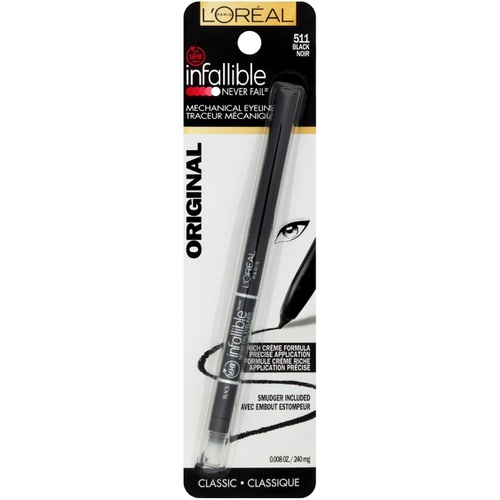  LOreal Paris Makeup Infallible Never Fail Original Mechanical Pencil Eyeliner with Built in Sharpener, Black, 1 Count