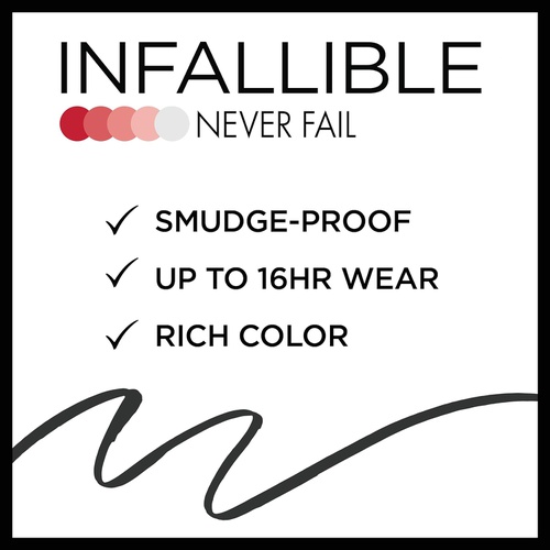  LOreal Paris Makeup Infallible Never Fail Original Mechanical Pencil Eyeliner with Built in Sharpener, Black, 1 Count