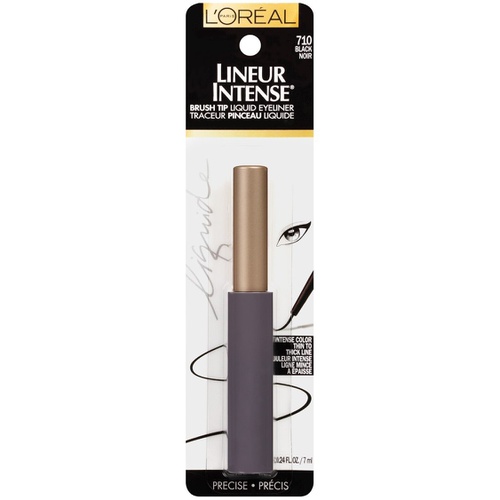  LOreal Paris Lineur Intense Brush Tip Liquid Eyeliner, Black, 0.24 fl; oz; (Packaging May Vary)