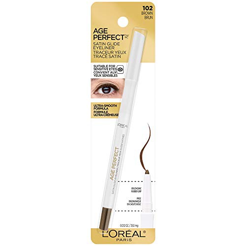  LOreal Paris Age Perfect Satin Glide Eyeliner with Mineral Pigments, Brown