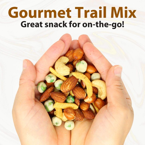  LOrenta Gourmet Spicy Fiesta Nut Mix: Wasabi Soy Seasoned Cashews, Wasabi Peas, Roasted Salted Almonds, Peanuts, and Cajun Cheddar Sticks