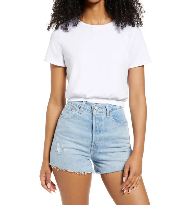 Lulus Keep Grooving French Terry Crop T-Shirt_WHITE