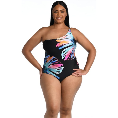  La Blanca Plus Size Prism Palm One Shoulder Mio