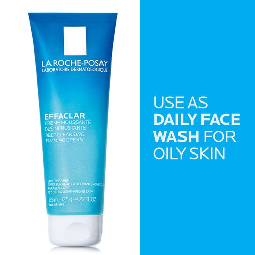  La Roche-Posay Effaclar Deep Cleansing Foaming Cream Cleanser, 4.2 Fl oz.