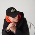 Lacoste Unisex Contrast Strap And Oversized Crocodile Cotton Cap