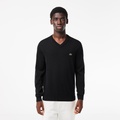 Lacoste Mens V-Neck Organic Cotton Sweater