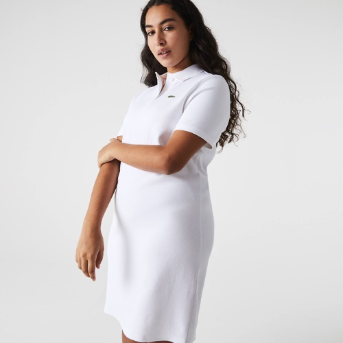 라코스테 Lacoste Womenu2019s Trumpet Sleeve Pique Polo Dress