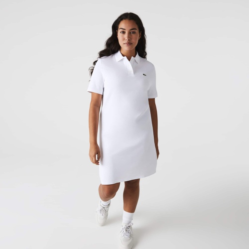 라코스테 Lacoste Womenu2019s Trumpet Sleeve Pique Polo Dress