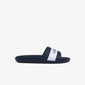 Lacoste Mens Croco Textile Logo Slides