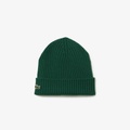 Lacoste Unisex Ribbed Wool Beanie