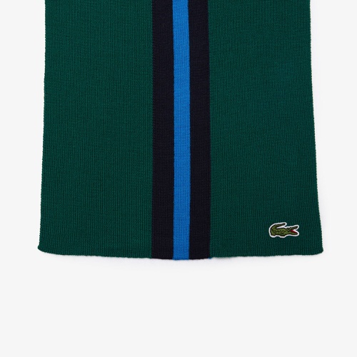 라코스테 Lacoste Menu2019s Sports Striped Wool Scarf