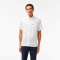 Lacoste Menu2019s Short Sleeve Linen Shirt